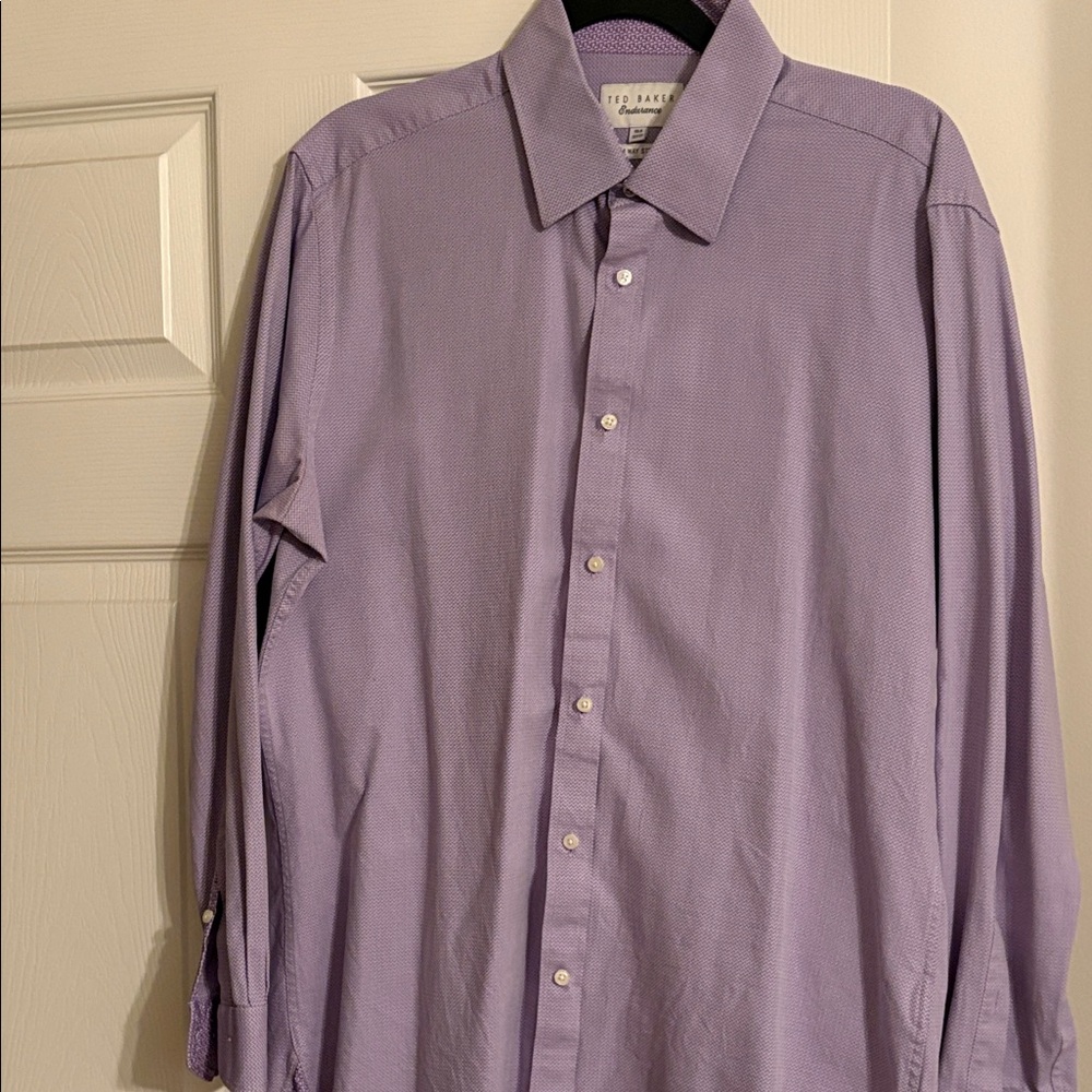 Ted Baker Men's Lavender Dress Shirt 4 way stretch